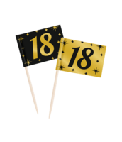 Cocktailprikkers Classy - 18 jaar - Zwart-Goud