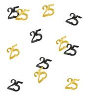 Confetti Classy - 25 jaar - Zwart-Goud - 50 Stuks