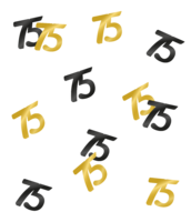 Confetti Classy - 75 jaar - Zwart-Goud - 50 Stuks