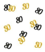 Confetti Classy - 80 jaar - Zwart-Goud - 50 Stuks