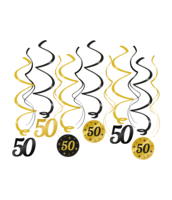 Swirls Classy - 50 jaar - Zwart-Goud Swirls Classy - 50 jaar - Zwart-Goud