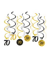 Swirls Classy - 70 jaar - Zwart-Goud