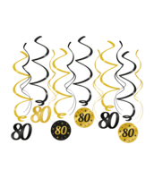 Swirls Classy - 80 jaar - Zwart-Goud