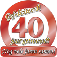 Huldeschild Getrouwd - 40 jaar