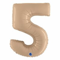 Folieballon Helium- en Luchtvulling - Nude - Cijfer 5 - 100 cm Folieballon Helium- en Luchtvulling - Nude - Cijfer 5 - 100 cm