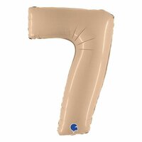 Folieballon Helium- en Luchtvulling - Nude - Cijfer 7 - 100 cm Folieballon Helium- en Luchtvulling - Nude - Cijfer 7 - 100 cm