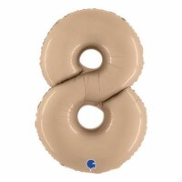 Folieballon Helium- en Luchtvulling - Nude -  Cijfer 8 - 100 cm Folieballon Helium- en Luchtvulling - Nude -  Cijfer 8 - 100 cm