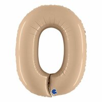 Folieballon Helium- en Luchtvulling - Nude - Cijfer 0 - 100 cm Folieballon Helium- en Luchtvulling - Nude - Cijfer 0 - 100 cm