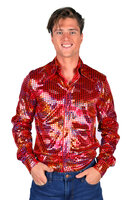 Shirt Disco Rood - Jaren 80 & 90 - Heren Shirt Disco Rood - Jaren 80 & 90 - Heren