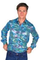 Shirt Disco Turquoise - Jaren 80 & 90 - Heren Shirt Disco Turquoise - Jaren 80 & 90 - Heren