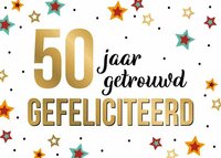 Wenskaart - Daisy - 50 Jaar Getrouwd Gefeliciteerd