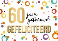Wenskaart - Daisy - 60 jaar Getrouwd Gefeliciteerd