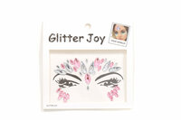 Gezicht Steentjes - Face en Body Jewels - Zilver-Roze - nr 18