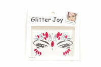 Gezicht Steentjes - Face en Body Jewels - Zilver-Donkerroze - nr 15