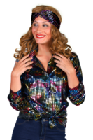 Shirt Disco Zwart - Jaren 80 & 90 - Dames
