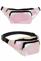 Heuptasje Slangeleer Print - Wit Holografisch - Festival Tas Heuptasje Slangeleer Print - Wit Holografisch - Festival Tas