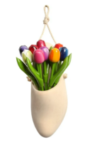 Souvenir Klomp Hangdecoratie - Hout - 9 tulpen
