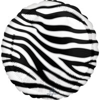 Folieballon Zebra rond 45 cm Folieballon Zebra rond 45 cm