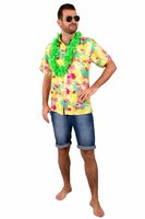 Hawaii Blouse met Print - Tropicana Beach Party - Geel - Volwassenen Hawaii Blouse met Print - Tropicana Beach Party - Geel - Volwassenen