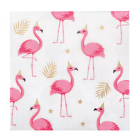 Hawaii Servetten - Flamingo Party - Goud-Wit - 20 stuks Hawaii Servetten - Flamingo Party - Goud-Wit - 20 stuks