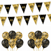 Feestpakket Classy - 65 jaar - Zwart-Goud Feestpakket Classy - 65 jaar - Zwart-Goud