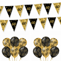 Feestpakket Classy - 60 jaar - Zwart-Goud Feestpakket Classy - 60 jaar - Zwart-Goud