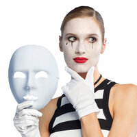 Gezichtsmasker Wit - Mime Masker Volwassenen