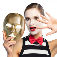 Gezichtsmasker Goud - Mime Masker Volwassenen