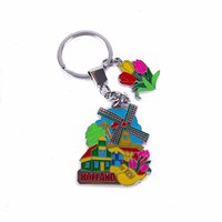 Sleutelhanger Souvenir - Holland Scene Molen - Tulpen