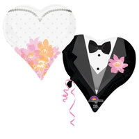 Folieballon - Huwelijk Wedding Couple Hartje - 76 cm - Helium- en Luchtvulling Folieballon - Huwelijk Wedding Couple Hartje - 76 cm - Helium- en Luchtvulling
