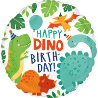 Folieballon - Happy Birthday Dino - 45 cm - Helium- en Luchtvulling Folieballon - Happy Birthday Dino - 45 cm - Helium- en Luchtvulling