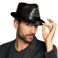 Hoed Popstar Pailletten - Disco Jaren 80 & 90 - Zwart Hoed Popstar Pailletten - Disco Jaren 80 & 90 - Zwart