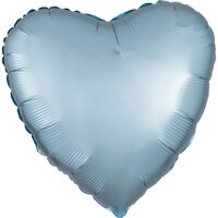 Folieballon pastel blauw hart 43 cm Folieballon pastel blauw hart 43 cm
