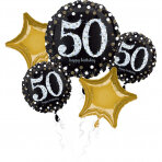 Folieballonnen bouquet 50 sparkling happy birthday Folieballonnen bouquet 50 sparkling happy birthday