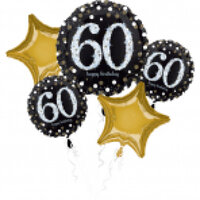 Folieballonnen bouquet 60 sparkling happy birthday Folieballonnen bouquet 60 sparkling happy birthday