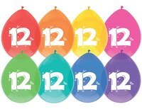 Ballonnen Gekleurd - 12 jaar - 8 stuks - 30 cm Ballonnen Gekleurd - 12 jaar - 8 stuks - 30 cm