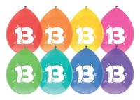 Ballonnen Gekleurd - 13 jaar - 8 stuks - 30 cm Ballonnen Gekleurd - 13 jaar - 8 stuks - 30 cm