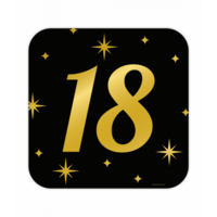Huldeschild Decoratie Classy - 18 jaar - Zwart-Goud