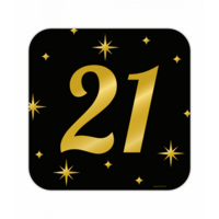 Huldeschild Decoratie Classy - 21 jaar - Zwart-Goud