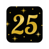 Huldeschild Decoratie Classy - 25 jaar - Zwart-Goud