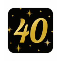 Huldeschild Decoratie Classy - 40 jaar - Zwart-Goud