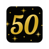 Huldeschild Decoratie Classy - 50 jaar - Zwart-Goud Huldeschild Decoratie Classy - 50 jaar - Zwart-Goud