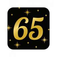 Huldeschild Decoratie Classy - 65 jaar - Zwart-Goud