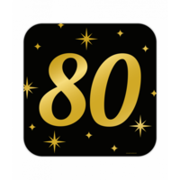 Huldeschild Decoratie Classy - 80 jaar - Zwart-Goud