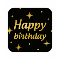 Huldeschild Decoratie Classy - Happy Birthday - Zwart-Goud