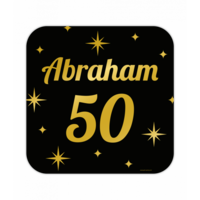 Huldeschild Decoratie Classy - Abraham 50 - Zwart-Goud Huldeschild Decoratie Classy - Abraham 50 - Zwart-Goud