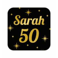 Huldeschild Decoratie Classy - Sarah 50 - Zwart-Goud