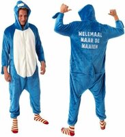 Grappige Onesie - Helemaal Naar De Haaien - Pluche Kostuum Volwassenen Grappige Onesie - Helemaal Naar De Haaien - Pluche Kostuum Volwassenen