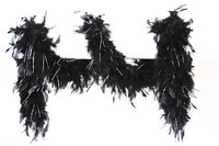 Boa Zwart met Zilver Lurex - Jaren 20 Charleston - 65 gram - 180 cm