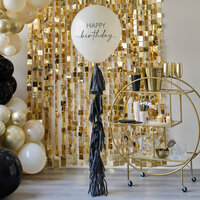 Ginger Ray - Champagne Noir - Ballon happy birthday met tassel